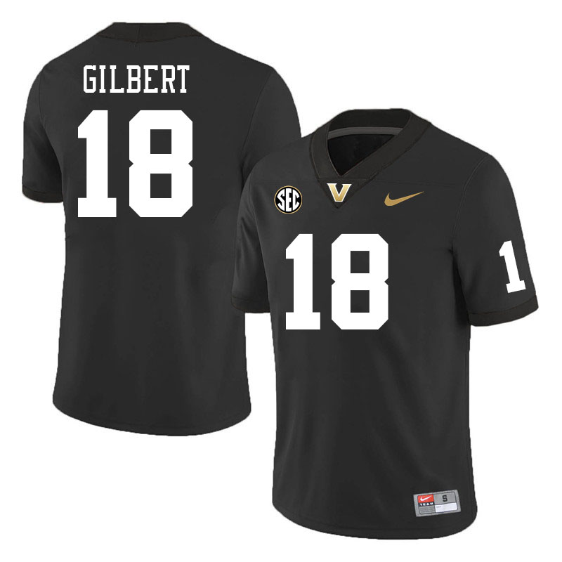 Vanderbilt Commodores #18 Jalen Gilbert College Football Jerseys Stitched-Black